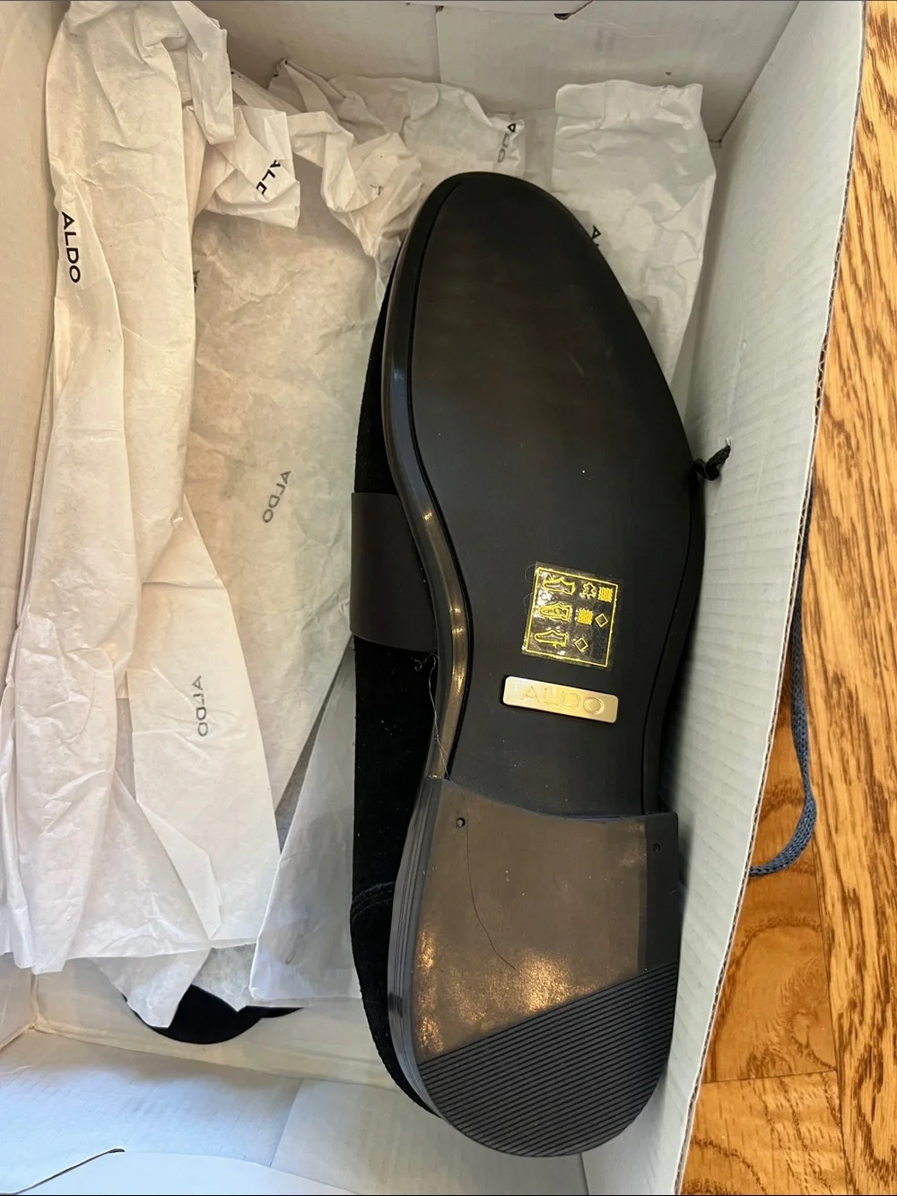Men’s Velvet Dress Loafers Black Size 7
